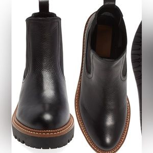 Caslon Miller water resistant blk leather Chelsea boot- Size 8